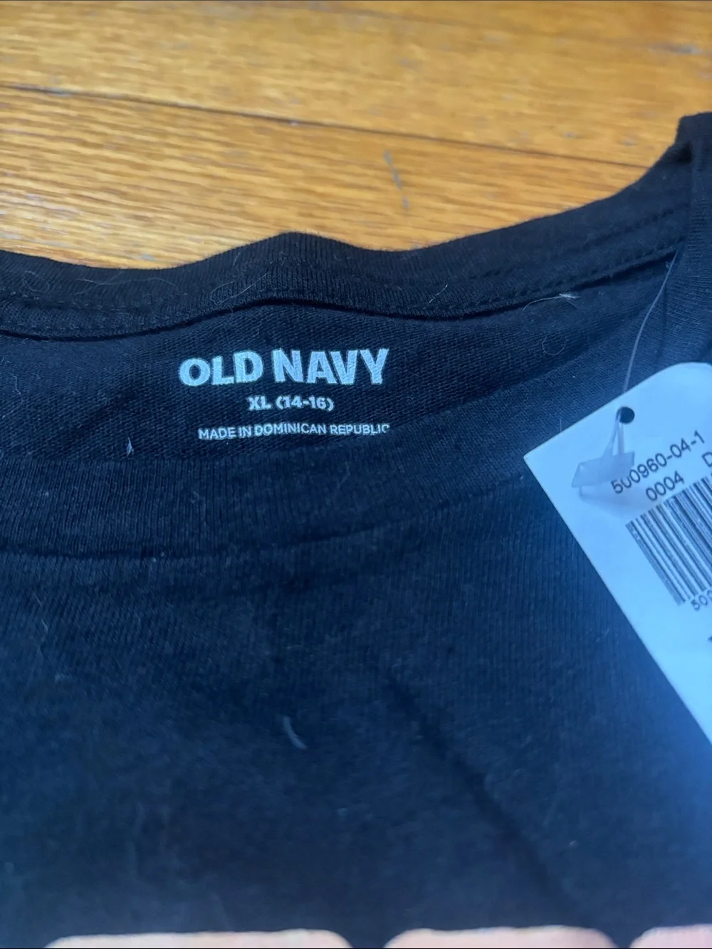 Old Navy Black Short-Sleeve Tee with Rainbow LOVE Blocks